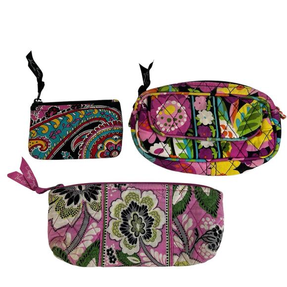 Vera Bradley Handbags - Vera Bradley Va Va Bloom Priscilla Pink Parisian Paisley Accessories Lot of 3